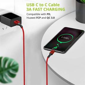 img 2 attached to Кабель USB C to USB C (2 шт.) для быстрой зарядки (60 Вт), BrexLink 6.6 фута, нейлоновая оплетка USB Type C кабеля 💡 – Совместим с Samsung Galaxy S20 Ultra S20+ Note 10 Plus, MacBook, iPad Pro 2018, Google Pixel 4 3 2 XL (красный)