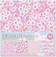 🌸 authentic japanese chiyogami origami paper: beautiful sakura designs, 4 variations, made in japan logo