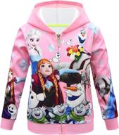 jimdan girls zip up hoodie jacket: a fun & stylish cartoon coat for children's outwear logo