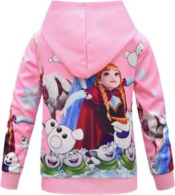 img 3 attached to Jimdan Girls Zip Up Hoodie Jacket: A Fun & Stylish Cartoon Coat for Children's Outwear