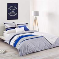 lacoste auckland blue comforter set, full/queen size logo