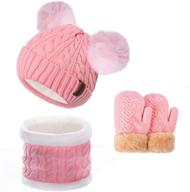 warm and cozy kids winter hats gloves scarf set for boys and girls: toddler to 10 years logo