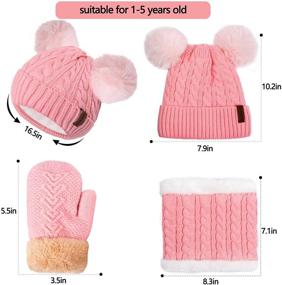 img 3 attached to Warm and Cozy Kids Winter Hats Gloves Scarf Set for Boys and Girls: Toddler to 10 Years