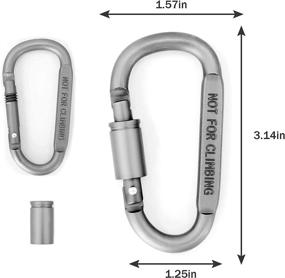 img 2 attached to 6 PCS Aluminum D-Ring Locking Carabiner Clip Set - Compact & Sturdy Carabiners for Keys, Camping, Hammock, Hiking, Buckle Locking - Ideal for Outdoor Adventure & Gym