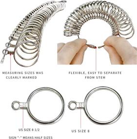 img 3 attached to 📏 Accurate Metal Ring Sizer Set for Women and Men - Measure Rings Easily from US Size 0-13 with Half Size Increments