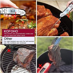 img 3 attached to 🌡️ KOFOHO Waterproof Digital Meat Thermometer - Instant Read Kitchen Cooking Food Candy Thermometer with Foldable Probe, Backlight, and Magnet - Perfect for Meat, Oil Deep Frying, Baking, Grilling, BBQ