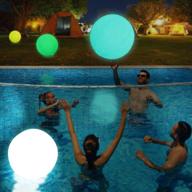 🏊 led pool floats set: light up pool toys with 16 colors glow ball, inflatable beach ball volleyball, remote controlled indoor and outdoor decorations for dark party. ideal birthday gift for kids and adults. logo