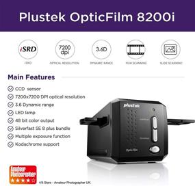 img 3 attached to Планшетное сканер Plustek OpticFilm 8200i SE для пленки и слайдов | 7200 DPI, 48-битный вывод | Инфракрасное удаление пыли и царапин | Набор Silverfast SE Plus 8.8 | Поддержка Mac и PC
