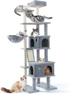 🐱 rabbitgoo 73" tall cat tree tower for indoor cats: multi-level cat condo with scratching posts - ideal for large and small kittens, plush perch, toys for rest and play logo