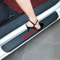 🚗 senyazon accord carbon fibre vinyl reflective car door sill decoration scuff plate for honda accord - red logo