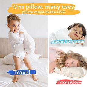 img 2 attached to 🌿 Organic Toddler Pillow with Pillowcase - Made in USA, Organic Shell + Pillowcase - Sleep Pillow for Toddlers, Travel and Baby, 13x18 Washable - White