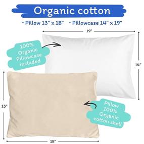 img 3 attached to 🌿 Organic Toddler Pillow with Pillowcase - Made in USA, Organic Shell + Pillowcase - Sleep Pillow for Toddlers, Travel and Baby, 13x18 Washable - White