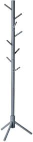 img 4 attached to 🧥 VASAGLE Freestanding Coat Rack: Solid Wood Stand with 8 Hooks for Entryway, Hallway - Gray URCR04GY