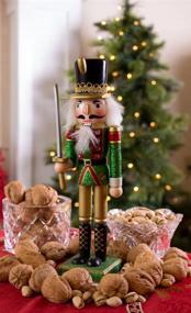 img 2 attached to 🎄 Clever Creations 12-Inch Wooden Nutcracker Green Coat - Festive Christmas Décor for Shelves and Tables