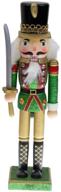 🎄 clever creations 12-inch wooden nutcracker green coat - festive christmas décor for shelves and tables logo