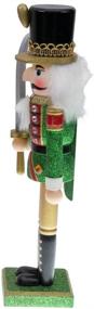 img 3 attached to 🎄 Clever Creations 12-Inch Wooden Nutcracker Green Coat - Festive Christmas Décor for Shelves and Tables