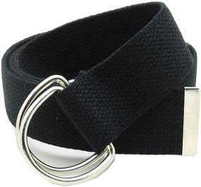 img 1 attached to Canvas Double D Ring Buckle Metal Men's Accessories and Belts