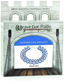 img 1 attached to Weave Got Maille 2-Color Japanese Chain Maille Bracelet Kit: Royal Lace, Cobalt/Silver - Unleash Your Creativity!