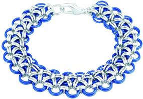 img 2 attached to Weave Got Maille 2-Color Japanese Chain Maille Bracelet Kit: Royal Lace, Cobalt/Silver - Unleash Your Creativity!