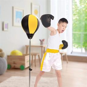 img 2 attached to Protocol Punching Bag with Stand & Boxing Gloves - Adjustable Height for Adults & Kids