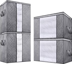 img 4 attached to 🧺 Organize Your Closet with MSXCSE 4 Pcs Large Capacity Closet Storage Bag - Grey, 18L