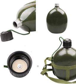 img 1 attached to BlueSunshine Military Style Canteen: Portable 1/1.5/2/2.5/3L Aluminium Water Bottle for Outdoor Hiking and Camping - Army Green