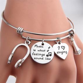 img 3 attached to Singing Bracelet Music Charm Jewelry - The Perfect Gift for Music Lovers and Teachers