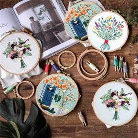 img 2 attached to 🧵 Complete Embroidery Starter Kit: Cross Stitch Patterns with 3D Floral Designs & Included Clothing