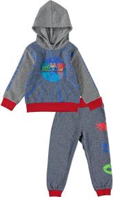 img 4 attached to Adorable Boys' Clothing Set: Masks Toddler Hoodie Pants Piece for a Stylish Look!