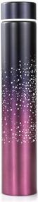 img 2 attached to 🌟 Starry Pink Insulated Water Bottle - 8.5 Oz, Coffee Thermos Mug with Double Wall Vacuum Insulation, Fashionable Skinny Mini Slim Stainless Steel Design