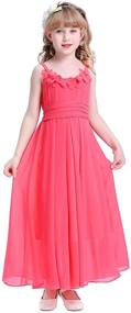 img 4 attached to 🌹 Joyful Rose Chiffon Junior Bridesmaid Clothing Dresses for Girls