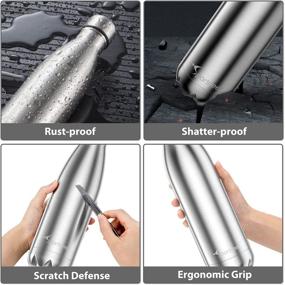 img 1 attached to 🥤 Sportneer Insulated Stainless Steel Water Bottle with Double-Walled Thermal Design - Keeps Beverages Cold for 24 Hours and Hot for 12 Hours, Includes Bottle Brush - Ideal for Traveling & Sports - 17oz / 26oz