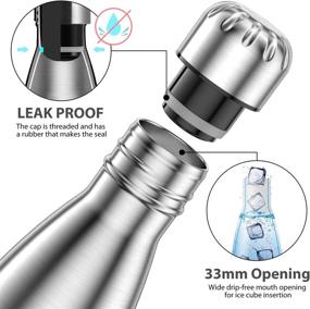 img 2 attached to 🥤 Sportneer Insulated Stainless Steel Water Bottle with Double-Walled Thermal Design - Keeps Beverages Cold for 24 Hours and Hot for 12 Hours, Includes Bottle Brush - Ideal for Traveling & Sports - 17oz / 26oz