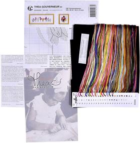 img 3 attached to Thea Gouverneur Counted Cross Stitch Kit - Bulbs Design - Pre-Sorted DMC Threads - Aida Black - 12.6x35.8inch - DIY Embroidery Kit