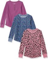 👧 amazon essentials girls' long sleeve thermals 3 pack - comfy and versatile clothing and active wear logo