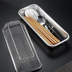 img 3 attached to 🔪 Cabilock Stainless Steel Dishwasher Silverware Cutlery Basket: Countertop Drying Rack and Utensil Holder – Convenient and Stylish Caddy for Efficient Silverware Organization