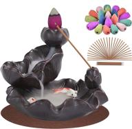 🌟 mp incense waterfall burner, backflow incense burner set: ceramic backflow incense holder + 20 backflow incense cones логотип