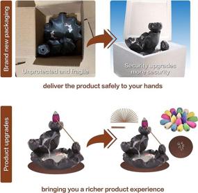 img 3 attached to 🌟 MP Incense Waterfall Burner, Backflow Incense Burner Set: Ceramic Backflow Incense Holder + 20 Backflow Incense Cones