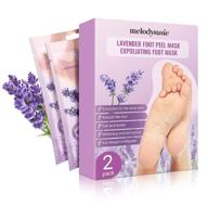 👣 melodysusie foot mask: effective exfoliating peel for smooth, callus-free feet - moisturizing and whitening - natural foot care treatment for women & men logo