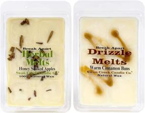 img 1 attached to Swan Creek Natural Wax Drizzle Melts - Housewarming Set - 2 Pack (Honey Apple Delight and Cozy Cinnamon Bun)