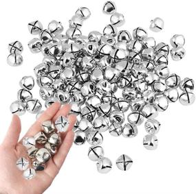 img 4 attached to 🔔 KISEER 100 Pcs Jingle Bells Bulk - 1 Inch Craft Bells for DIY Christmas Home Decoration: Silver Delight