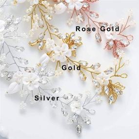 img 3 attached to 💎 Silver Unicra Bride Flower Hair Vine with Pearls - Elegant Crystal Hair Accessories for Women and Girls - Perfect Wedding Hair Piece