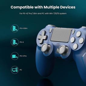 img 1 attached to 🎮 PS4 Wireless Controller - Game Joystick Compatible with PS4/Slim/Pro, Touch Pad Controller with Audio Function, Mini LED Indicator, Dual Analog Joysticks, and 1000mAh Battery