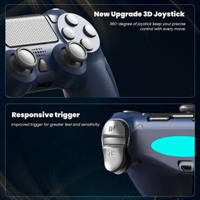 img 2 attached to 🎮 PS4 Wireless Controller - Game Joystick Compatible with PS4/Slim/Pro, Touch Pad Controller with Audio Function, Mini LED Indicator, Dual Analog Joysticks, and 1000mAh Battery