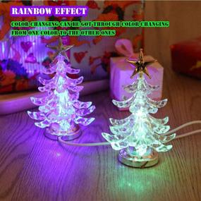 img 2 attached to 🎄 USB Power Multi-Colour Desk Glowing Sucker LED Christmas Tree - 5 INCH Mini, 7 Colors, Top Star Light - Xmas Holiday Decoration