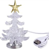 🎄 usb power multi-colour desk glowing sucker led christmas tree - 5 inch mini, 7 colors, top star light - xmas holiday decoration logo