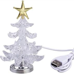 img 4 attached to 🎄 USB Power Multi-Colour Desk Glowing Sucker LED Christmas Tree - 5 INCH Mini, 7 Colors, Top Star Light - Xmas Holiday Decoration