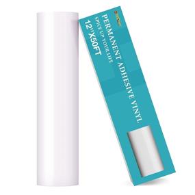 img 4 attached to 🎨 HTVRONT Permanent White Vinyl Roll - 12x50 FT Adhesive Sheets for Cricut, Silhouette, and Cameo Cutters