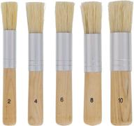 🖌️ premium quality u.s. art supply 5 piece wood handle stencil brush set - versatile natural bristle wooden template paint brushes for watercolor, acrylic, and oil painting - ideal for craft, diy projects, card making, and professional furniture upcycling with chalk and wax logo