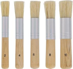 img 4 attached to 🖌️ Premium Quality U.S. Art Supply 5 Piece Wood Handle Stencil Brush Set - Versatile Natural Bristle Wooden Template Paint Brushes for Watercolor, Acrylic, and Oil Painting - Ideal for Craft, DIY Projects, Card Making, and Professional Furniture Upcycling with Chalk and Wax